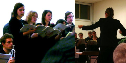 Leslie Anne Lewis conducting the Roehampton University Chamber Choir and Orchestra. Photo © 2009 Caroline Silver Lewis