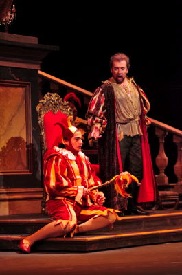 Giuseppe Gipali as the Duke of Mantua and Lado Ataneli as Rigoletto in San Diego Opera's production of 'Rigoletto'. Photo © 2009 Ken Howard