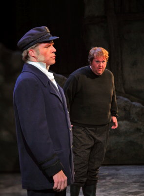 Rod Gilfry (left) as Captain Balstrode and Anthony Dean Griffey in the title role of San Diego Opera's production of 'Peter Grimes'. Photo © 2009 Ken Howard