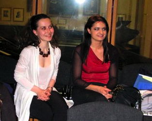 Pianist Gayane Gasparyan (left) and violinist Lana Trotovsek. Photo © 2009 Harry Atterbury