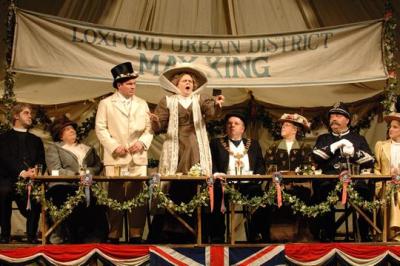 Robert Davies (far left) as the Reverend Gedge in Britten's 'Albert Herring'. Photo: Glyndebourne on Tour