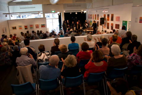 The audience at an AFCM concert at Umbrella Studios. Photo © 2009 James Ellis