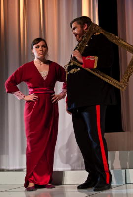 Natalya Romaniw as Giulia and Aaron Alphonsus McAuley as Blansac in British Youth Opera's 'La Scala di Seta'. Photo © 2009 Clive Barda