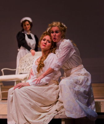 Maureen O'Flynn as Despina, Caitlin Lynch as Fiordiligi and Lauren McNeese as Dorabella in the Arizona Opera production of 'Così fan tutte'. Photo © 2009 Tim Fuller