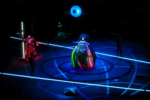 Vitalij Kowaljow as The Wanderer and Jill Grove as Erda in Wagner's 'Siegfried' at Los Angeles Opera. Photo © 2009 Monika Rittershaus