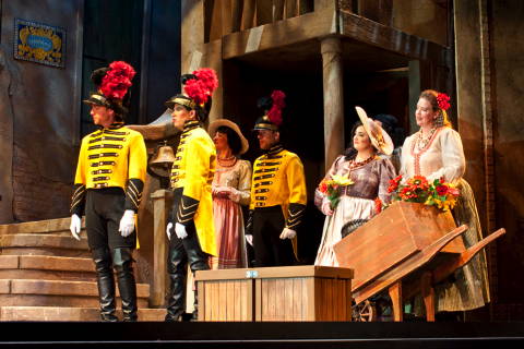 Soldiers and Vendors in Act I of Phoenix Opera's production of Bizet's 'Carmen'. Photo © 2009 Victor Massaro