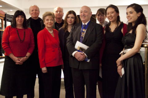 Jury and contestants at the Beethoven Intercollegiate Piano Competition. From left to right: Angela Brownridge, Ronan Magill, Eugenie Maxwell, Jerome Rose, Olga Stezhko, Maurice Summerfield, Polina Bogdanova, Grace Yeo and Katarina Grewe. Photo © 2009 Monooka