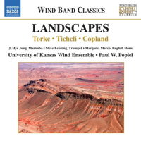 Landscapes: music for wind band by Torke, Ticheli and Copland. &copy; 2013 Naxos Rights US Inc (8.573104)