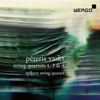 Peteris Vasks: String Quartets 1, 3 and 4. &copy; 2016 WERGO (WER 7330 2)