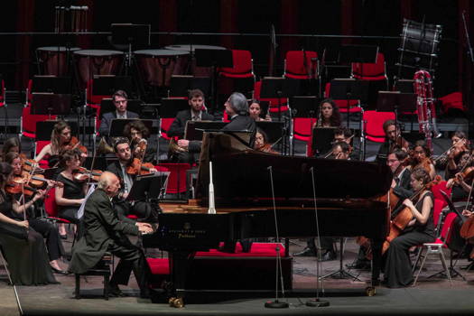 Maurizio Pollini (1942-2024) performing Mozart with Ricardo Muti and members of Orchestra Giovanile Cherubini at the Ravenna Festival on 5 June 2019. Photo © 2019 Silvia Lelli